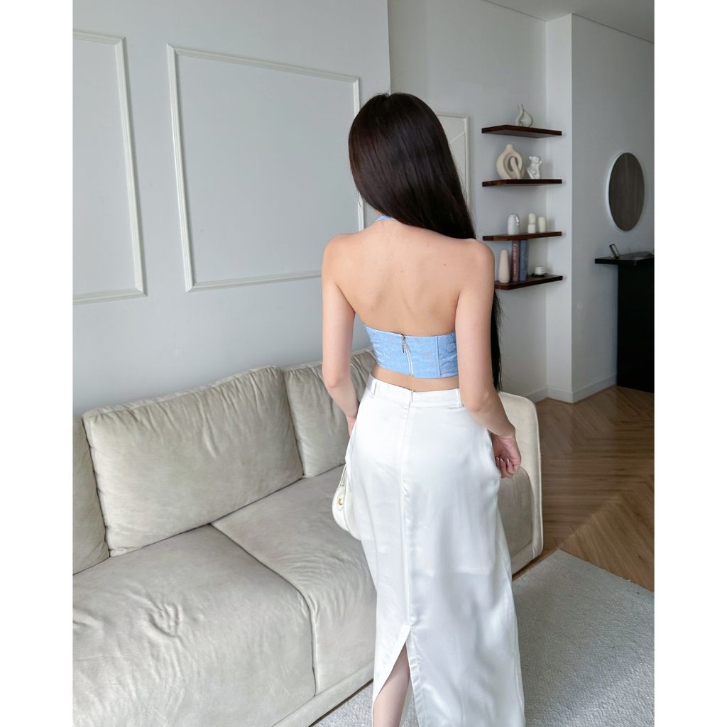 Áo Croptop Gấm Thiết Kế Corset Tôn Dáng Thời Trang Dành Cho Nữ - FEMEI TOP - GOÛT DE JUN