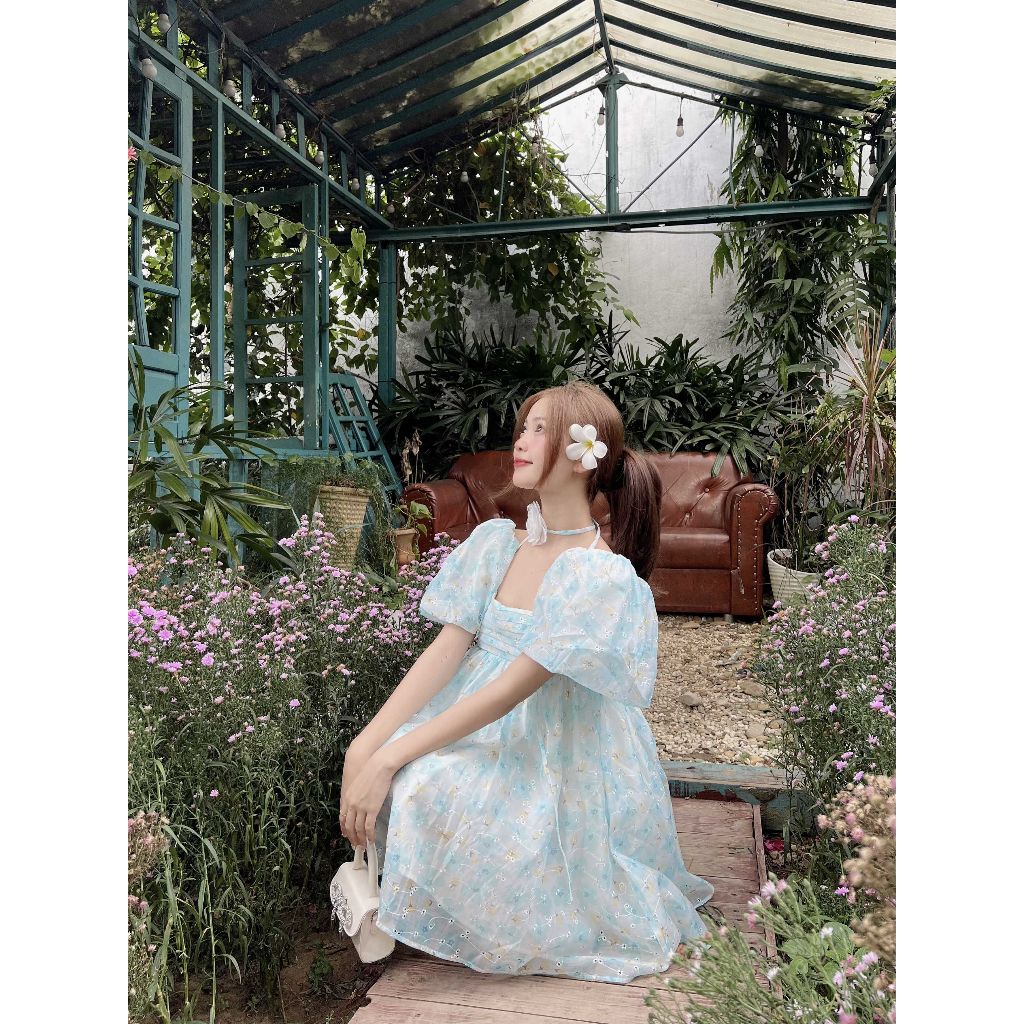 Đầm Babydoll Nữ Tay Phồng (Tặng Kèm Hoa) RYNA DRESS - GOÛT DE JUN