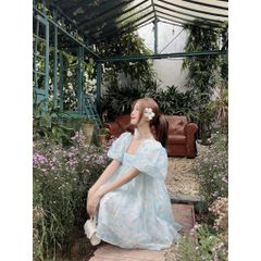 Đầm Babydoll Nữ Tay Phồng (Tặng Kèm Hoa) RYNA DRESS - GOÛT DE JUN