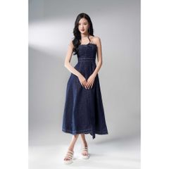 Đầm Demin Dài Dáng Xòe Cúp Ngực Chiết Eo Phong Cách Hàn Quốc - DACY DRESS - GOÛT DE JUN
