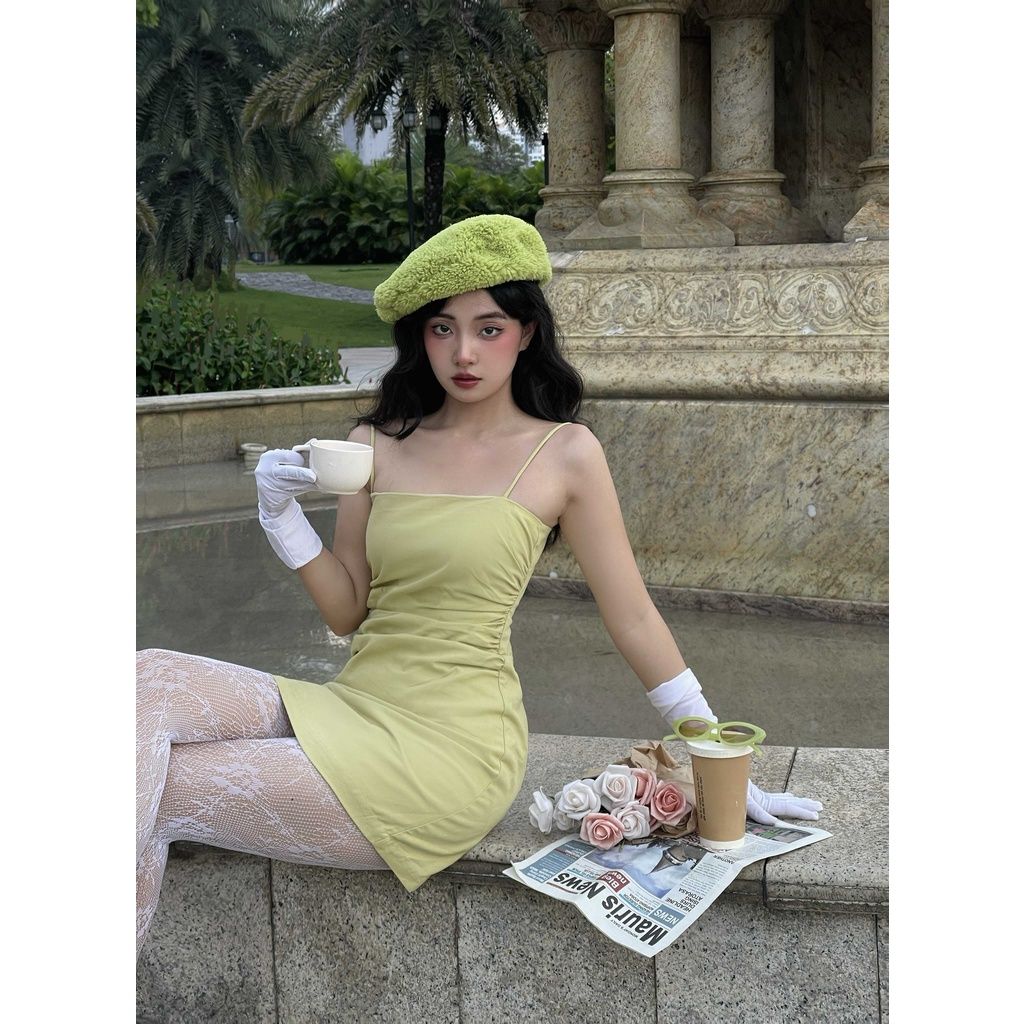 GOÛT DE JUN - Đầm nữ 2 dây xòe nhún eo - Avo Dress
