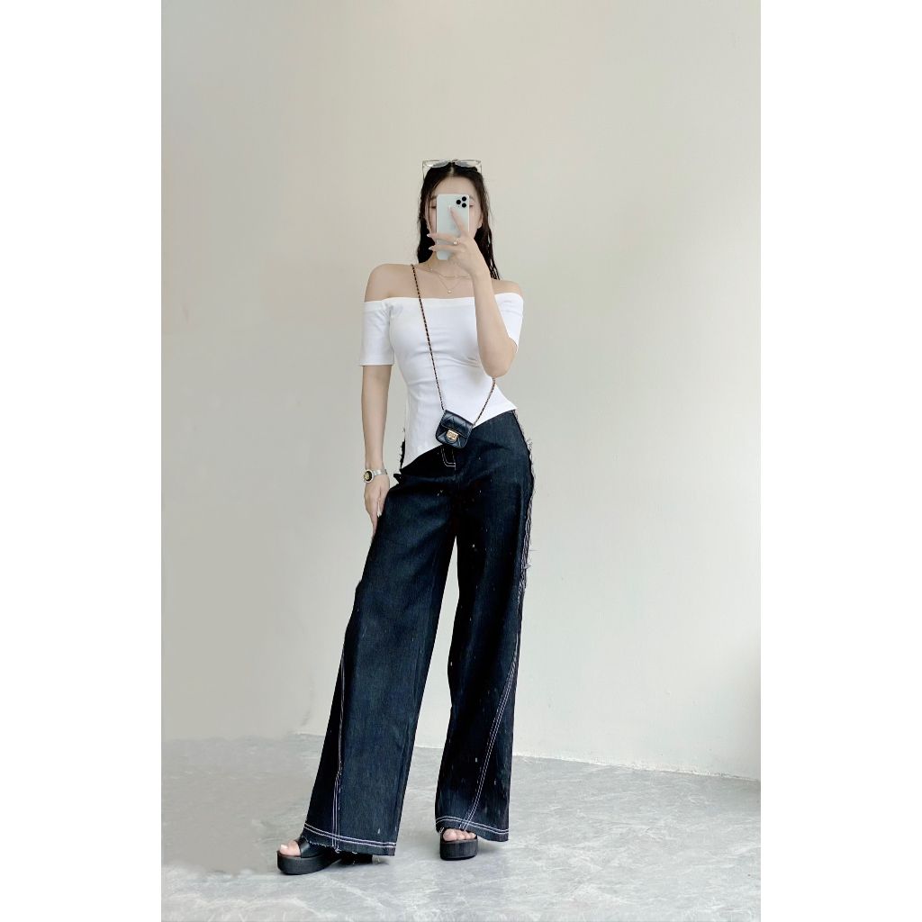 Áo Nữ Trễ Vai Vạt Xéo Hot Trend - LANA TOP - GOÛT DE JUN