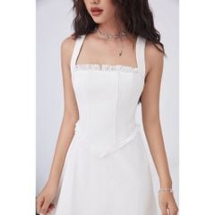 Đầm Dài Trắng Tua Rua Hai Dây Form Suông - INCO DRESS - GOÛT DE JUN