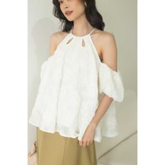 GOÛT DE JUN - Áo nữ kiểu cổ yếm tay bồng - BETIE TOP