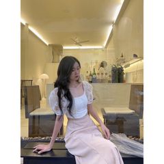 GOÛT DE JUN - Áo Croptop nữ tay phồng họa tiết hoa - Jiso Top