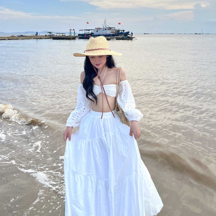 GOÛT DE JUN - Áo Croptop Nữ Trễ Vai Tay Phồng - MILA TOP
