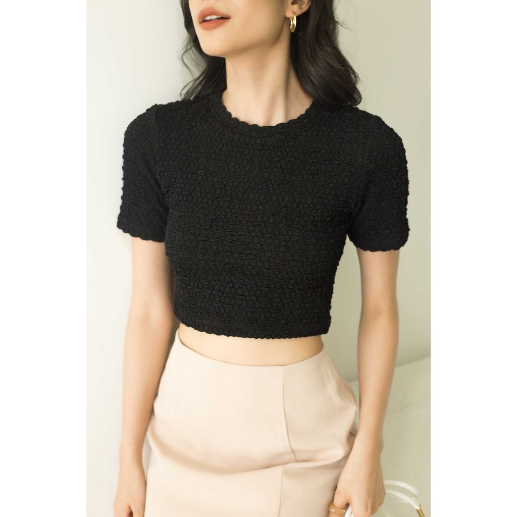 GOÛT DE JUN - Áo thun croptop nữ vải xốp - Pory Top