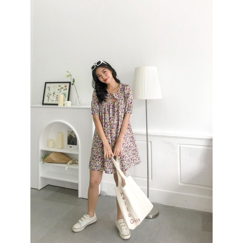 [Mã LT50 giảm 50k đơn 250k] Đầm hoa freesize | Goût De Jun | PURRY DRESS