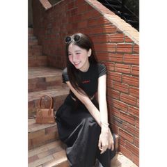 Set Áo Croptop Nữ Basic Phối Chân Váy Dài Dáng Xòe ( bán lẻ ) - KARIN SET - GOÛT DE JUN