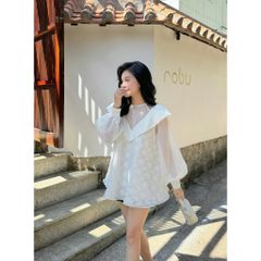 Áo Nữ Babydoll Tay Dài Bồng Nữ Tính Thanh Lịch - FERNA TOP - GOÛT DE JUN