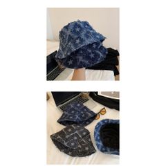 Mũ bucket chất denim thoáng mát hoạ tiết caro | GOÛT DE JUN