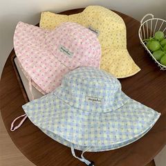 Mũ Vành Nữ Che Nắng Màu Sắc Caro Hoa Nhí Xuân Hè Đi Biển Nổi Bật - GOÛT DE JUN