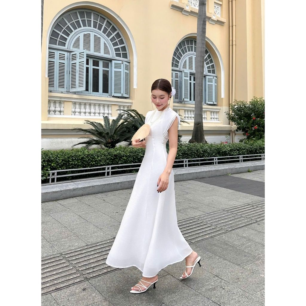 Đầm Nữ Cánh Dơi Chiết Eo Dáng Dài Dịu Dàng Nữ Tính -MAGGIE DRESS - GOÛT DE JUN