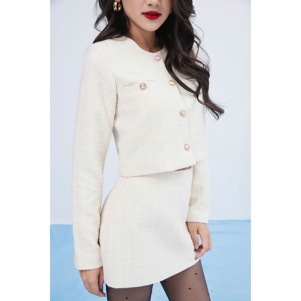 Chân Váy Chữ A Nữ Chất Liệu Tweed Ánh Kim Sành Điều - JORDI SKIRT - GOÛT DE JUN