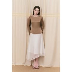 Chân Váy Nữ NUSHI SKIRT Tà Chéo Đắp Ren Sang Trọng GOUT DE JUN