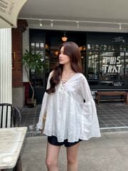 Áo Kiểu Nữ Doja Tay Xòe Cổ Chữ V GOÛT DE JUN