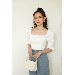 GOÛT DE JUN - Áo Croptop trắng tay kiểu - Remyn Top