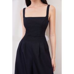 Jumpsuit Hai Dây Bảng To Cổ Vuông Quần Ống Rộng Trơn Đơn Giản Cho Nữ - ROMPER JUMP - GOÛT DE JUN