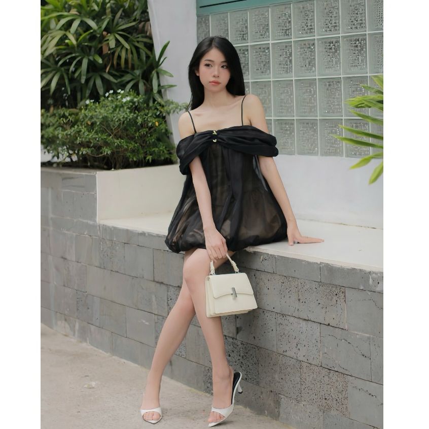 Đầm Nữ Mini Dự Tiệc Thiết Kế Trễ Vai DángBí Dễ Thương - MEUNS DRESS - GOÛT DE JUN