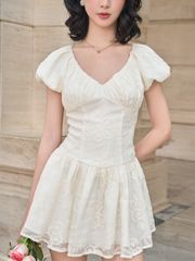 Đầm Nữ SIGHAL Cổ V Tay Phồng Dáng Xòe Nữ Tính GOÛT DE JUN