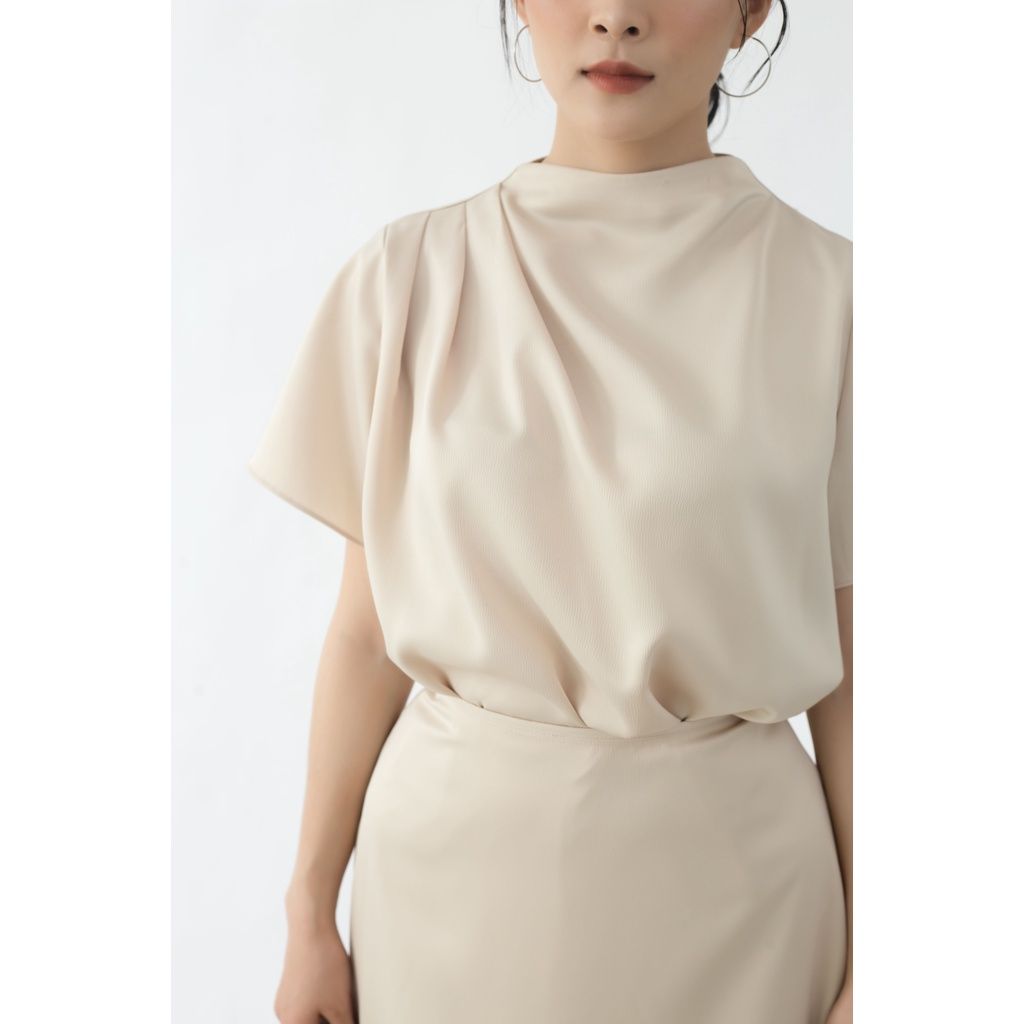 GOÛT DE JUN - Áo nữ lụa nhún vai  - Silen Top