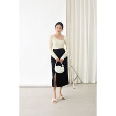 GOÛT DE JUN - Áo nữ body  tay dài cổ lệch - Gany Top