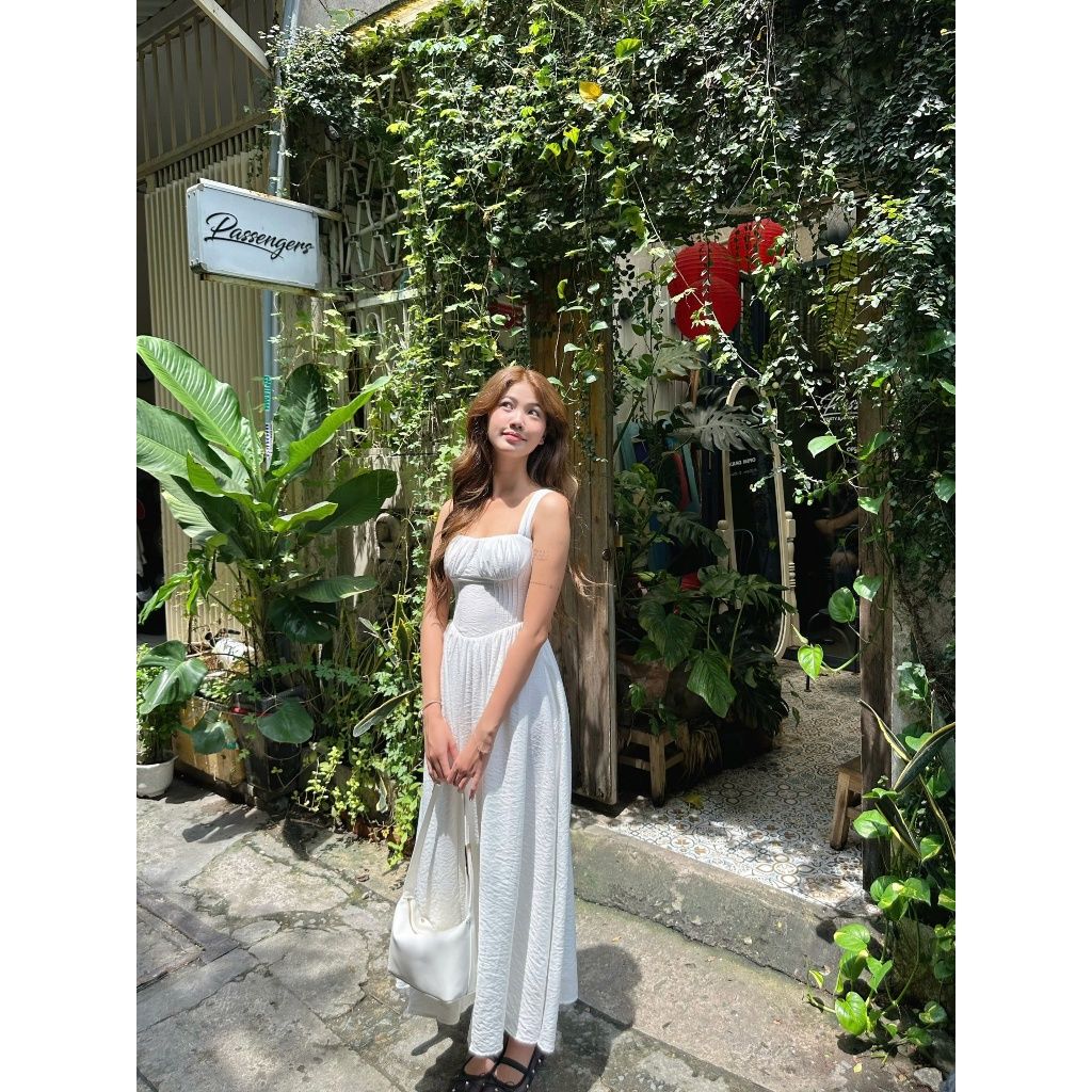 Đầm Nữ Thiết Kế Hai Dây Dự Tiệc Thắt Eo Tôn Dáng Xòe Sang Trọng - LOUISE DRESS - GOÛT DE JUN