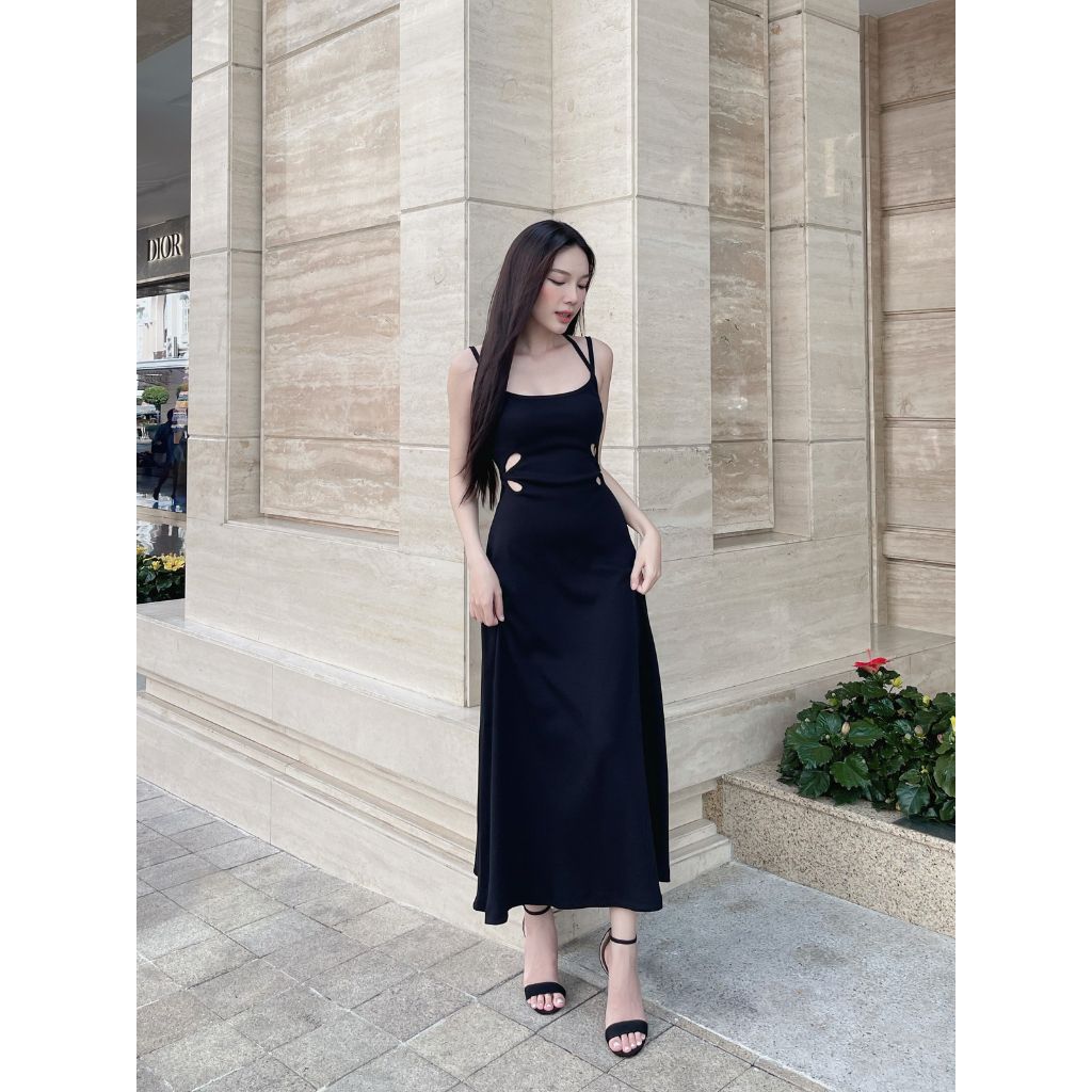 Đầm Hai Dây Cut Out Dáng Xòe Form Dài - TORY DRESS - GOÛT DE JUN