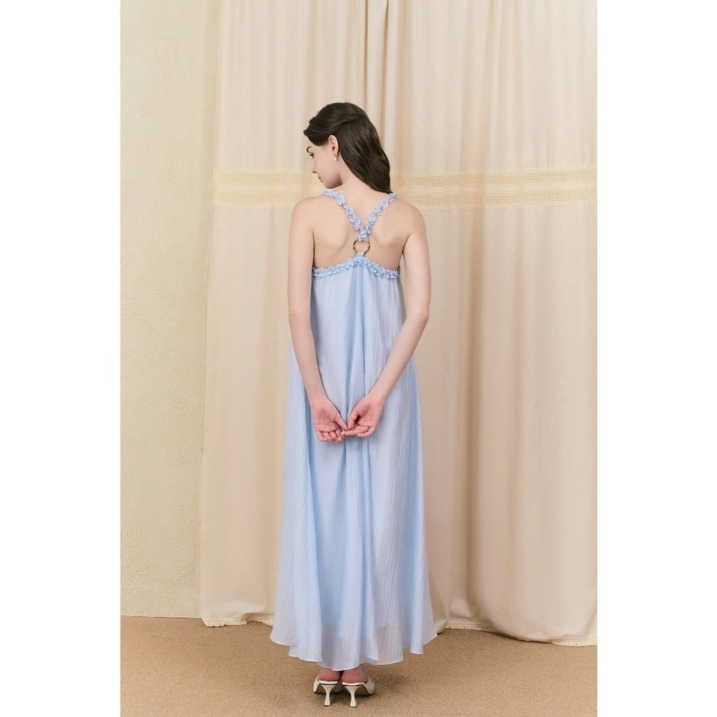 Đầm Nữ MAHIK DRESS 2 Dây Xoắn Bèo Form Maxi Đi Biển GOUT DE JUN