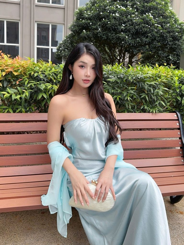 Đầm Nữ CIVAL Đi Tiệc Cúp Ngực Dáng Dài Kèm Khăn Choàng Sang Trọng GOÛT DE JUN