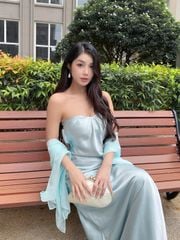 Đầm Nữ CIVAL Đi Tiệc Cúp Ngực Dáng Dài Kèm Khăn Choàng Sang Trọng GOÛT DE JUN