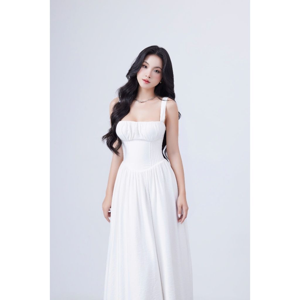 Đầm Nữ Thiết Kế Hai Dây Dự Tiệc Thắt Eo Tôn Dáng Xòe Sang Trọng - LOUISE DRESS - GOÛT DE JUN