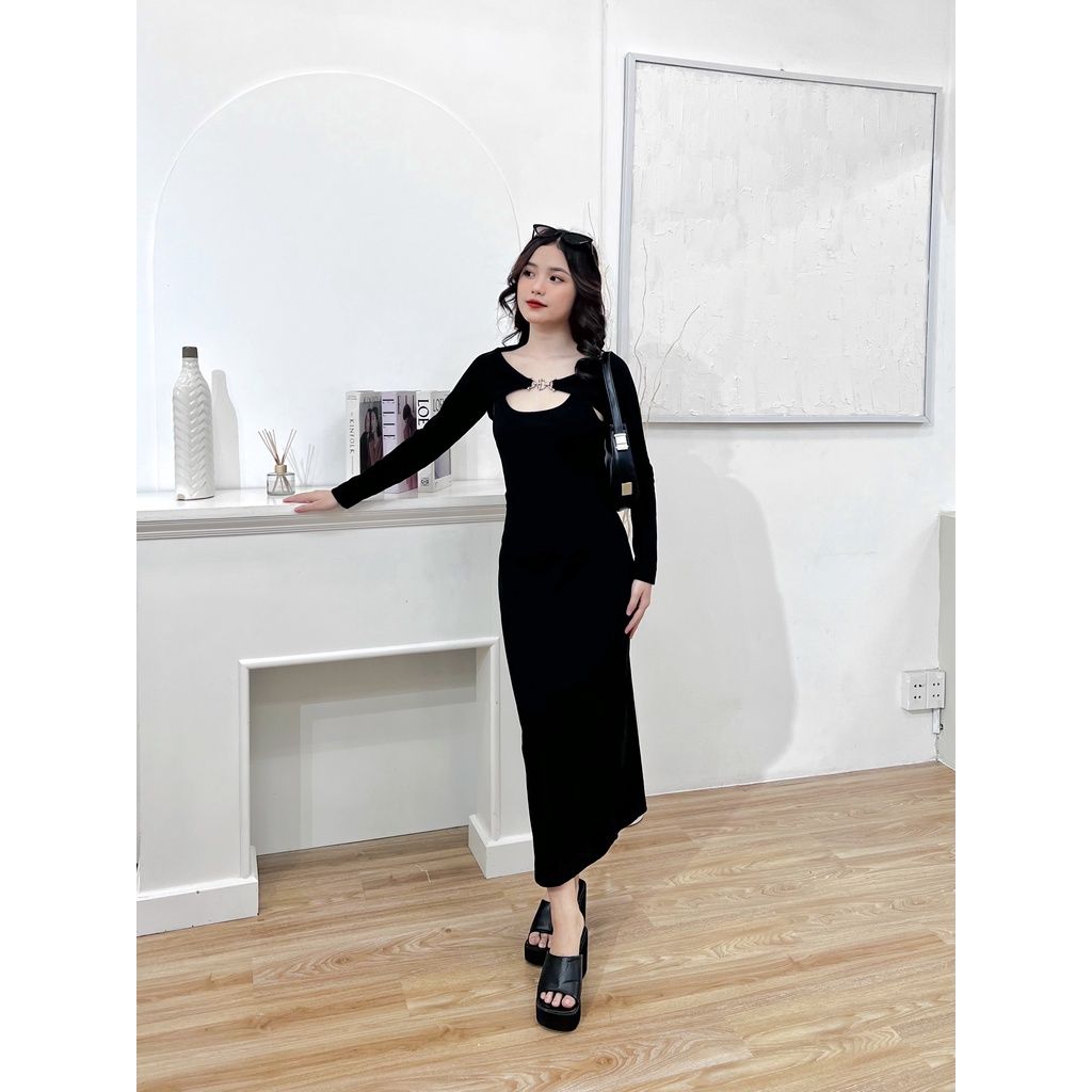 Set đầm thiết kế hai dây kèm áo cardigan DENA DRESS - GOÛT DE JUN