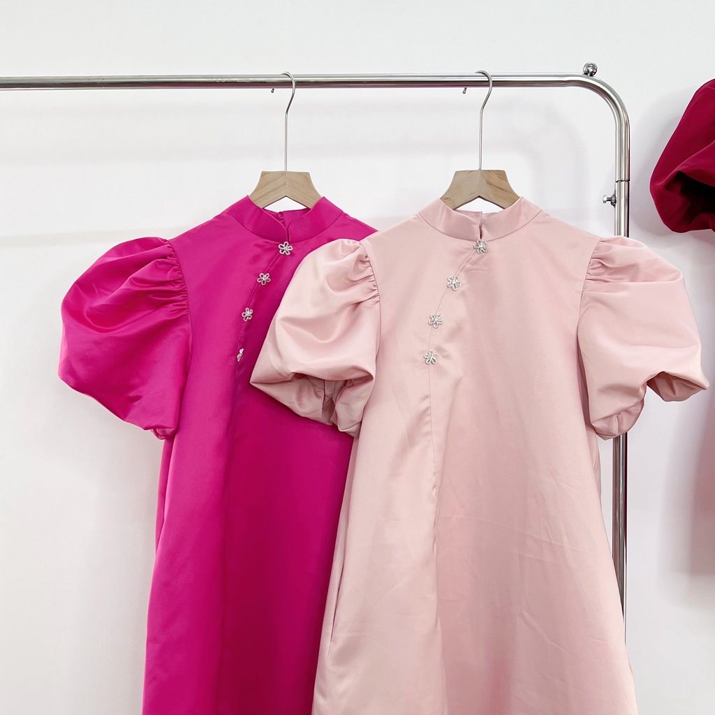 GOÛT DE JUN - Đầm nữ cổ tàu tay bồng - JIA DRESS