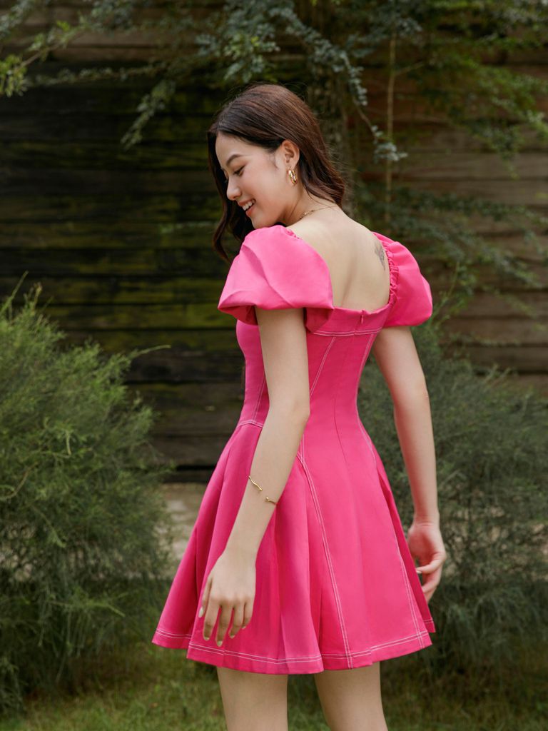 Đầm Nữ Tay Phồng Form Xòe Tôn Dáng - GINNY DRESS - GOÛT DE JUN
