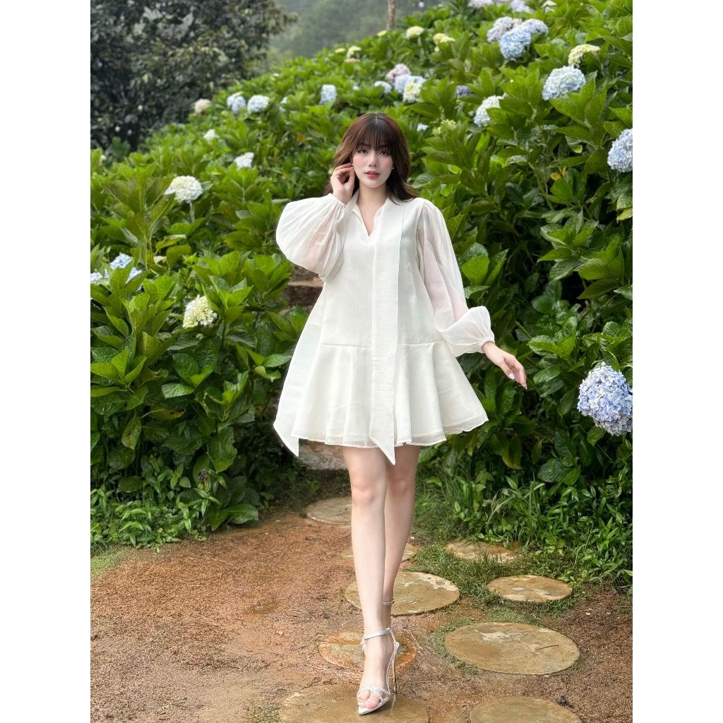 Đầm Nữ Tay Dài Phồng Freesize Babydoll Dễ Thương - VENCI DRESS - GOÛT DE JUN