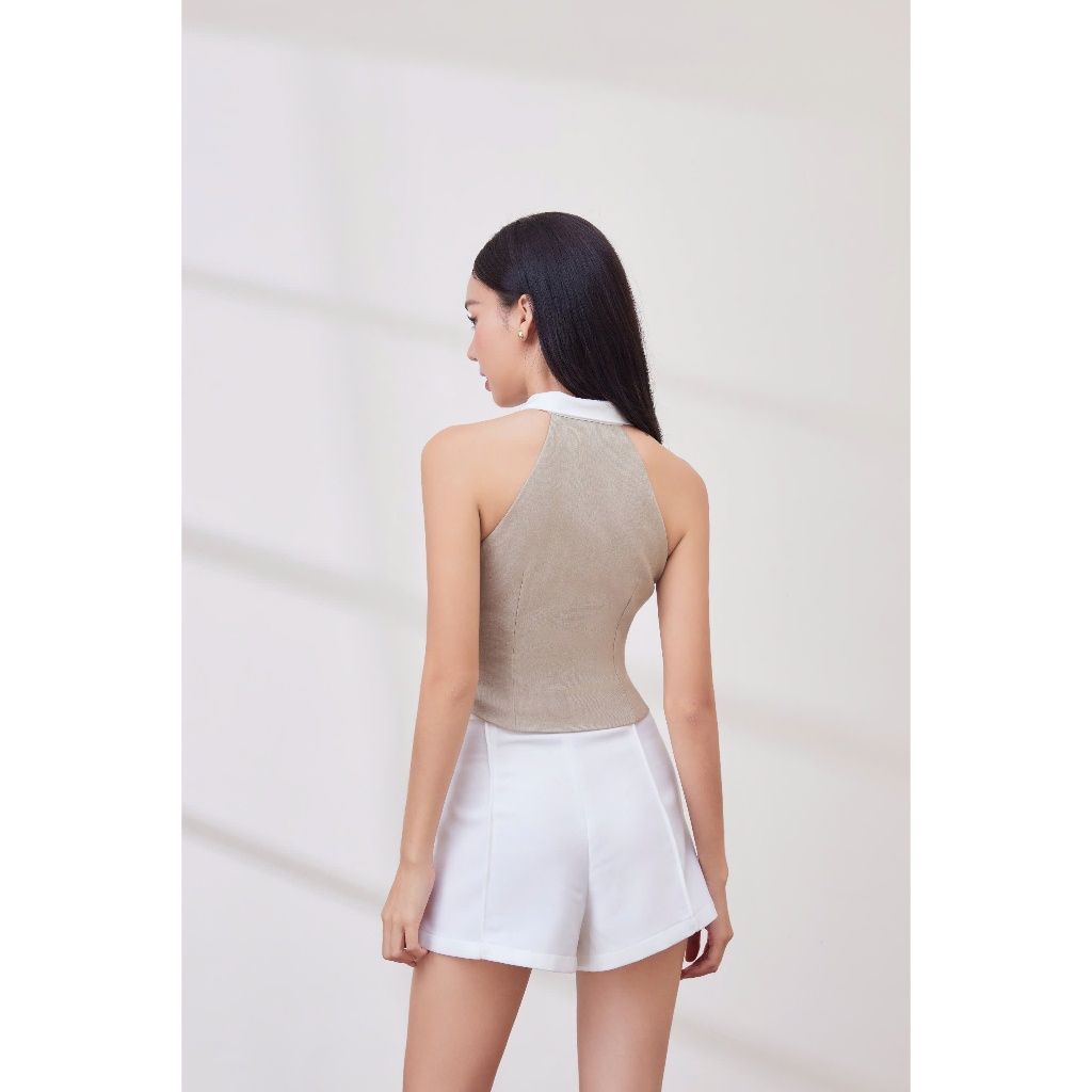 Áo Croptop Gile Nữ Phối Màu Ôm Tôn Dáng - GARNET TOP - GOÛT DE JUN