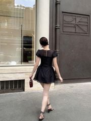 Đầm Nữ MIEKO Dress Cổ Tròn Xuyên Thấu Phối Nút Sang Chảnh GOÛT DE JUN