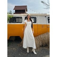 Đầm Nữ Dáng Dài Tay Bồng Cổ Vuông - LOTUS DRESS - GOÛT DE JUN