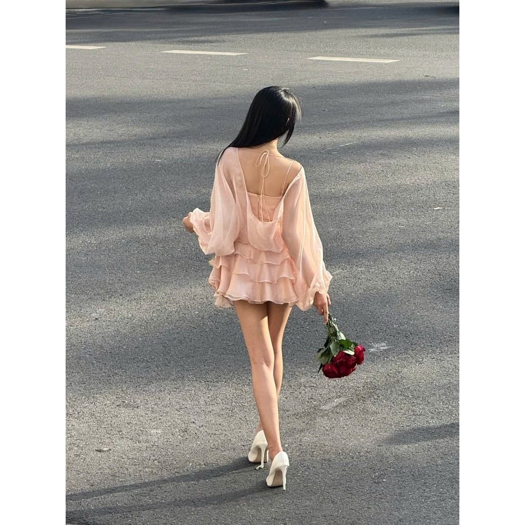 Đầm Bí Tay Phồng Cánh Dơi Xòe Tầng Siêu Dễ Thương (Có Quần Bảo Hộ) - DREA DRESS - GOÛT DE JUN
