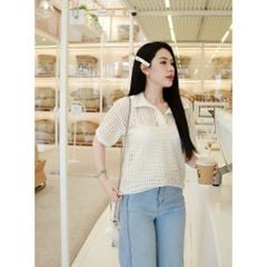 Áo Nữ Cổ Polo Ren Tay Ngắn Thanh Lịch Trẻ Trung (kèm áo 2 dây) - ANYA TOP - GOÛT DE JUN