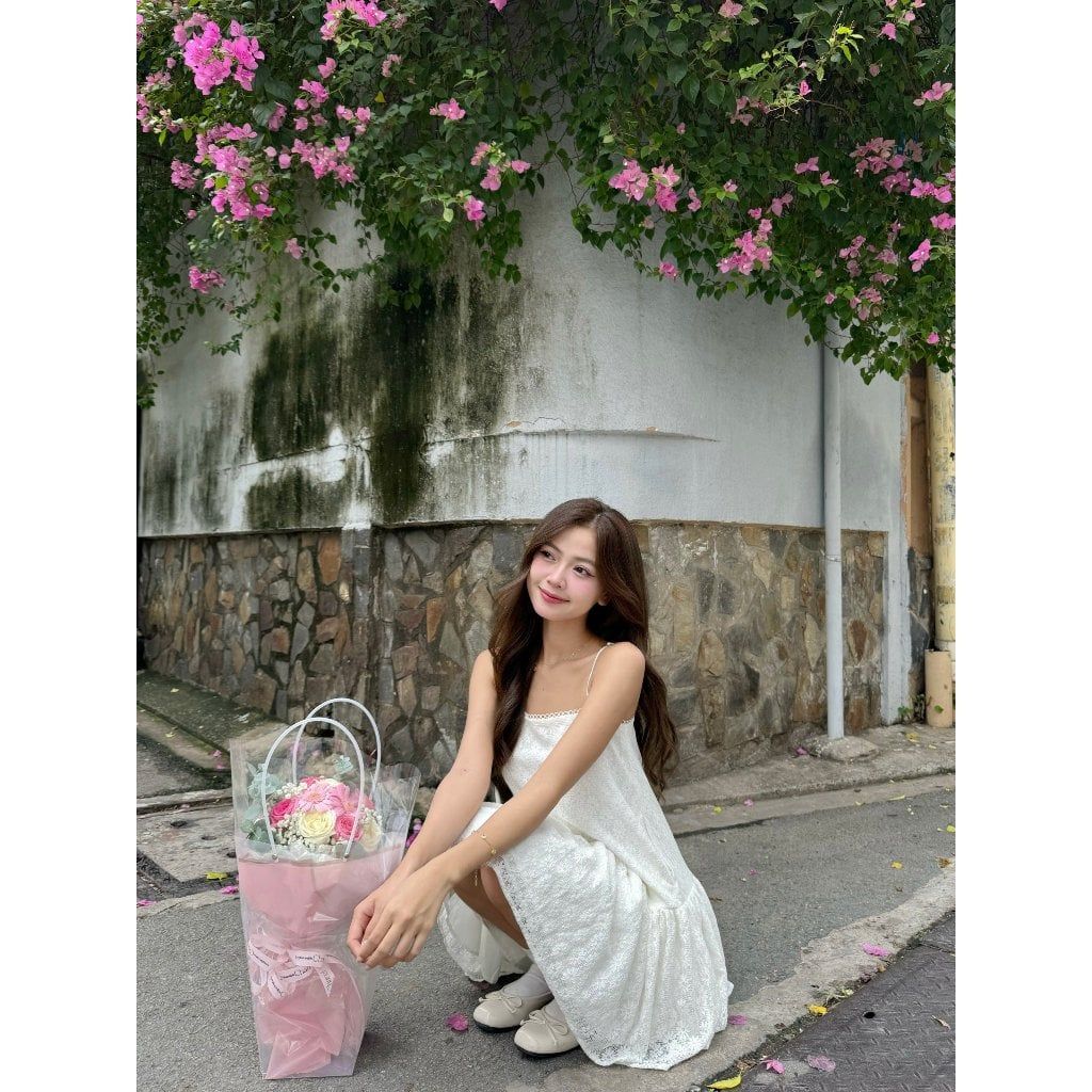 Đầm Nữ Ren Hoa Hai Dây Form Xòe Bánh Bèo - MISTY DRESS - GOÛT DE JUN