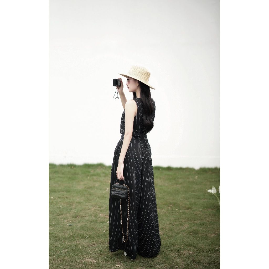 Set Áo Croptop Gile Mùa Hè Phối Quần Ống Rộng (bán lẻ) - HOLLIS SET - GOÛT DE JUN