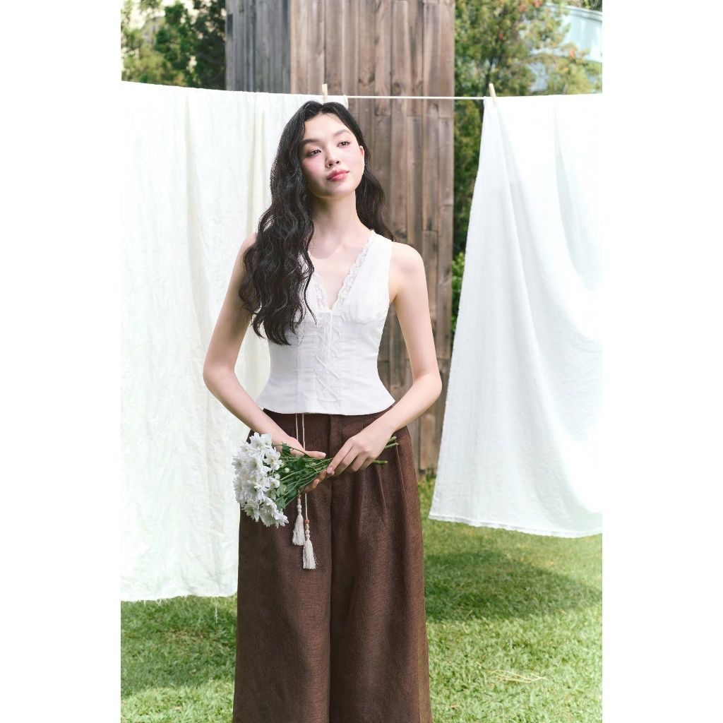 Quần Nữ Xifing Dài Dáng Suông Ống Rộng GOUT DE JUN