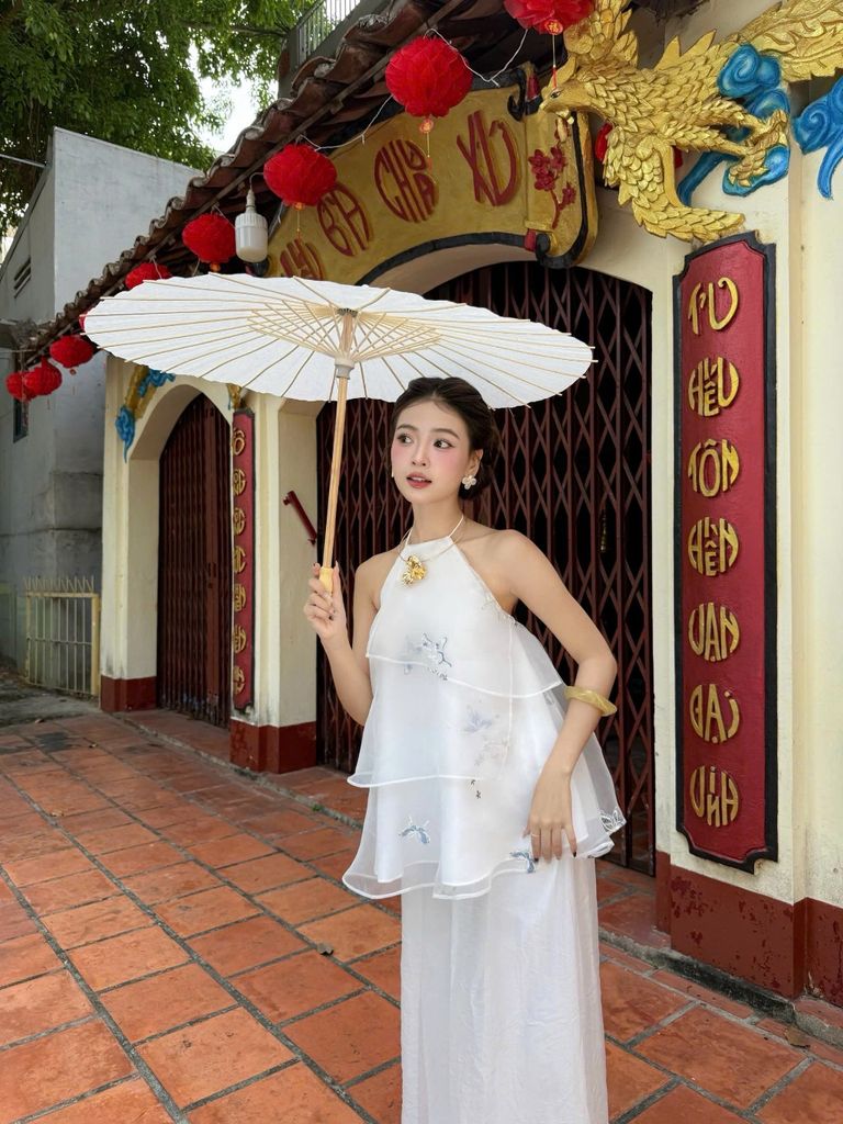 Áo Nữ BÍCH LẠC Cổ Yếm Phối Tầng Nữ Tính GOÛT DE JUN