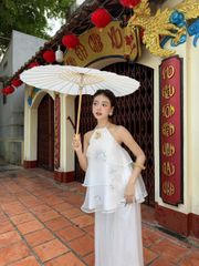 Áo Nữ BÍCH LẠC Cổ Yếm Phối Tầng Nữ Tính GOÛT DE JUN