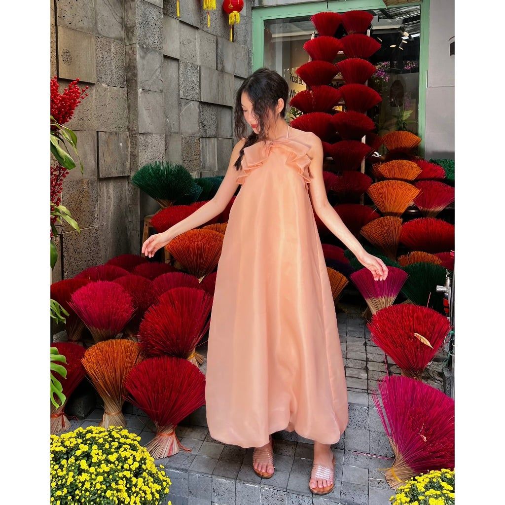 Đầm Nữ Cổ Yếm Dài Dáng Bí Hot Trend - MARIE DRESS - GOÛT DE JUN