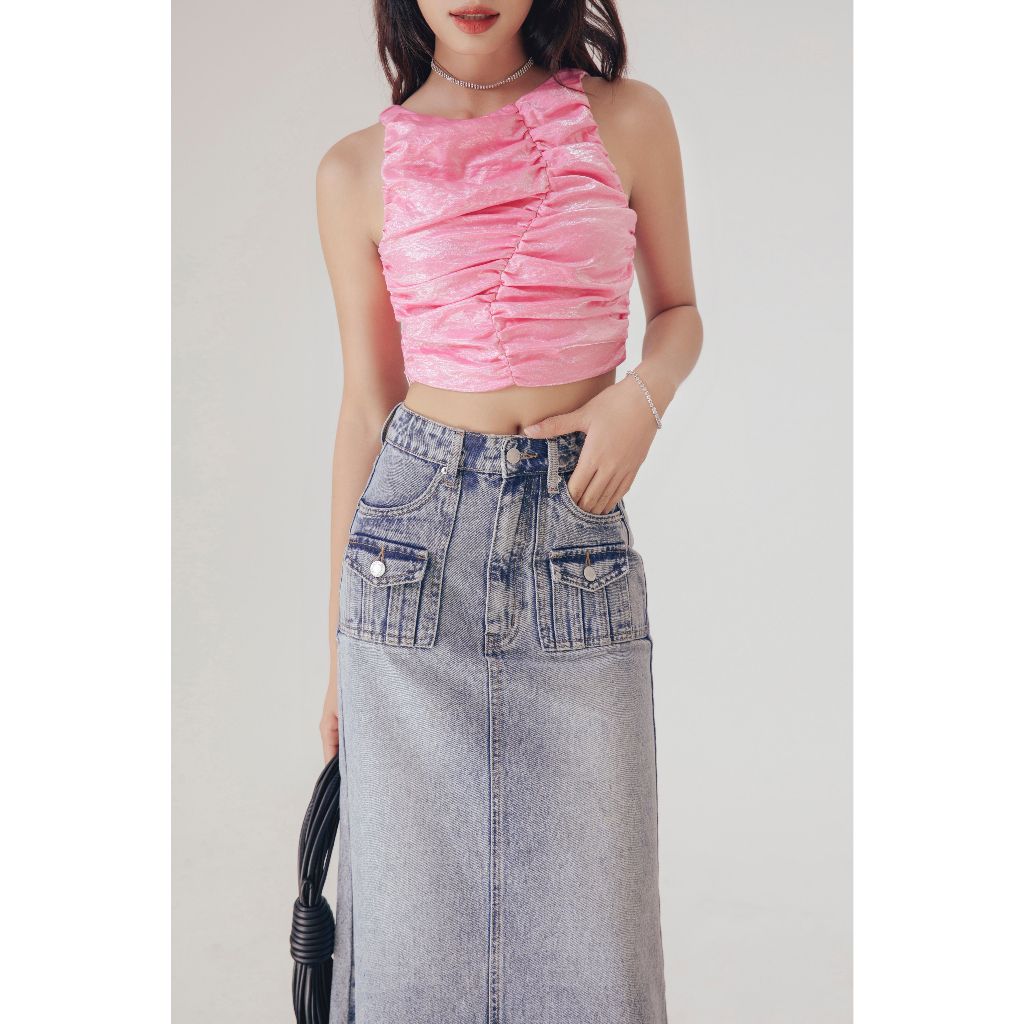 Áo Croptop Thiết Kế Nhún Cá Tính - Layde Top - GOÛT DE JUN