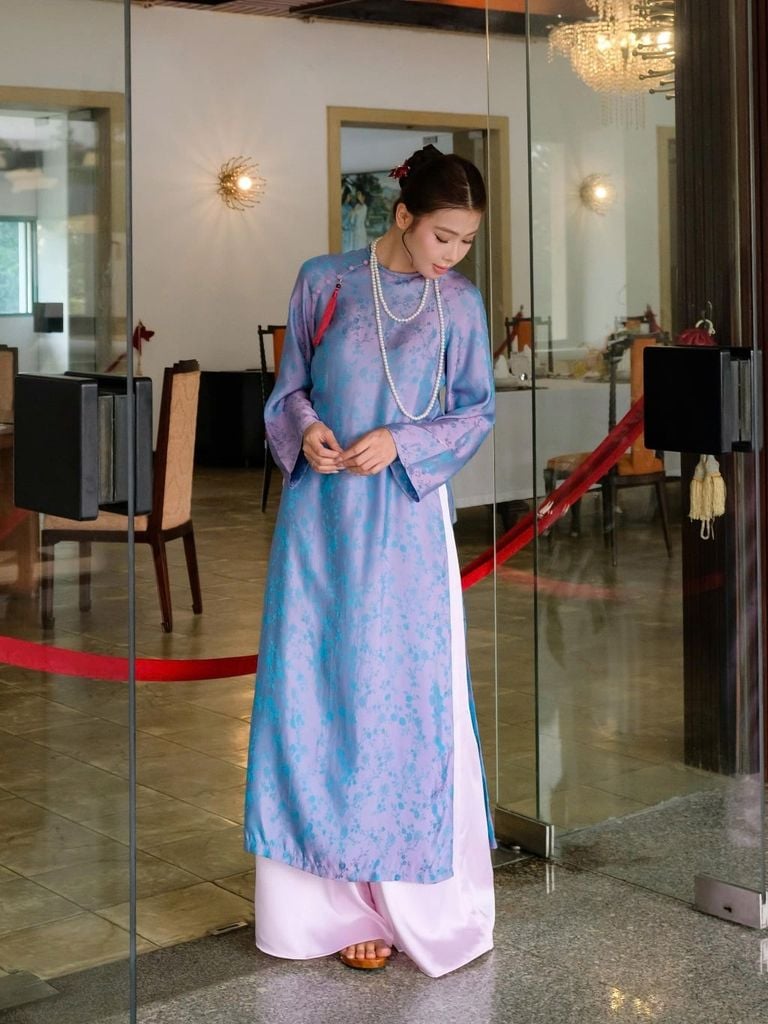 (Không Kèm Áo) Quần Dài Nữ XUÂN CHI Lụa Phối Chun Ống Rộng GOÛT DE JUN