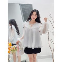 Áo Kiểu Nữ Cổ Bèo Hai Lớp Nữ Tính - TAYO TOP - GOÛT DE JUN